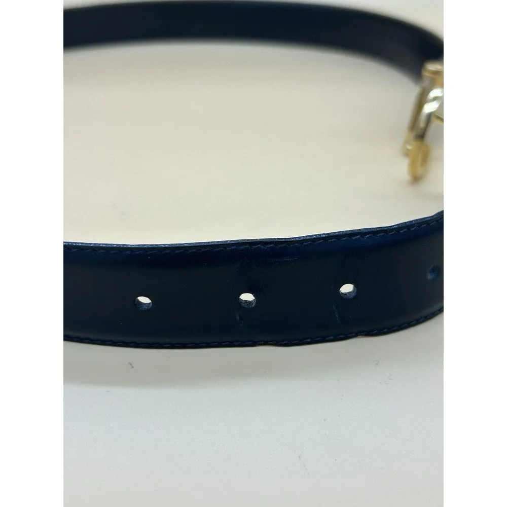 Dunhill Black Leather Belt Gold Tone‎ Buckle Size 44/112 Made In Italy
